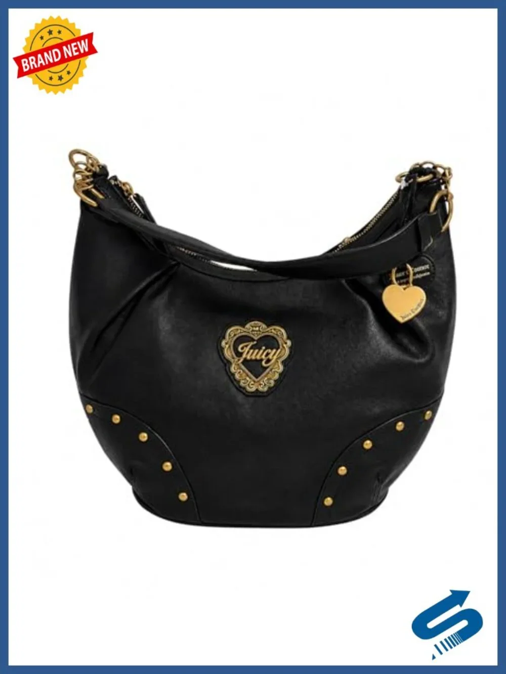 Faux Leather Slouchy Crescent Hobo Bag with Chain Strap